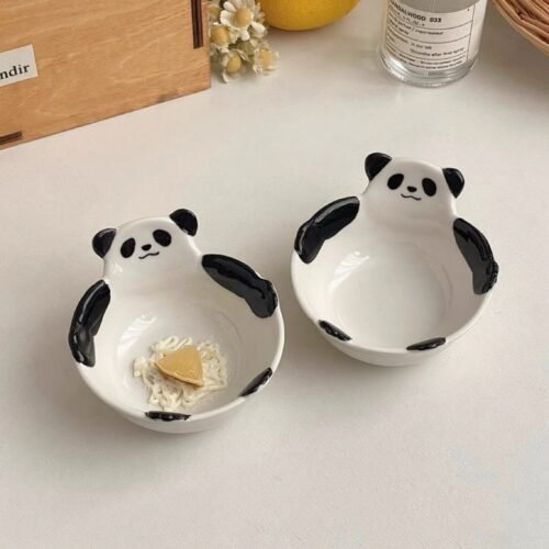 Cuenco de Cerámica con Diseño de Panda – Ideal para Salsas y Condimentos