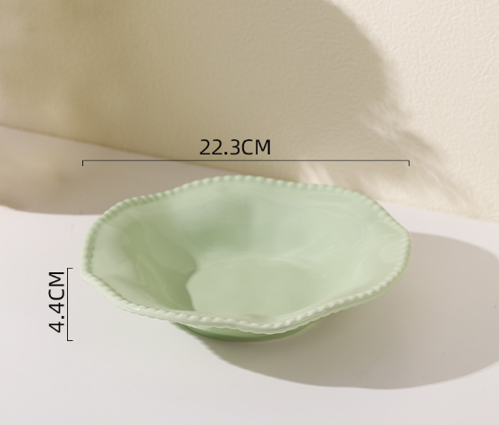 Plato de Cerámica Verde Pastel