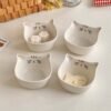 Cuencos de Cerámica con Forma de Gato – Set de Platitos para Salsas y Aperitivos