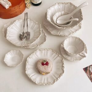 Set de Vajilla de Cerámica – “Dulce Cereza” (4 piezas)