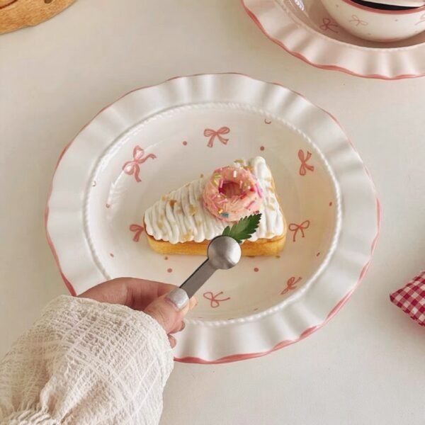 b0d4166dad3ea7994bec13829d0185ae Plato Hondo de Cerámica con Lazos Rosados – Encanto Dulce y Femenino