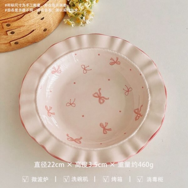 cff3d85a151e25ef6e236e44ed4b22fc Plato Hondo de Cerámica con Lazos Rosados – Encanto Dulce y Femenino