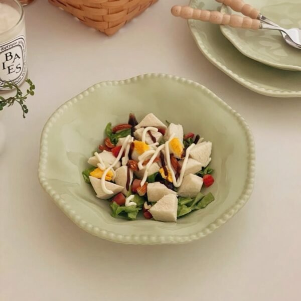 Plato de Cerámica Verde Pastel